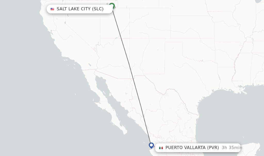 Direct (nonstop) flights from Salt Lake City to Puerto Vallarta