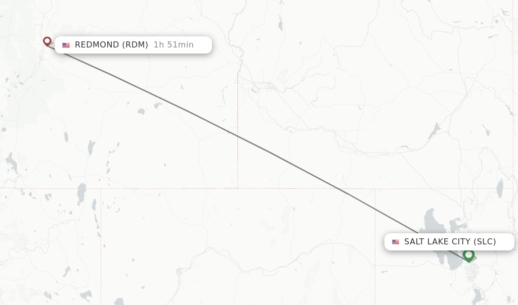 Direct (nonstop) flights from Salt Lake City to Redmond schedules