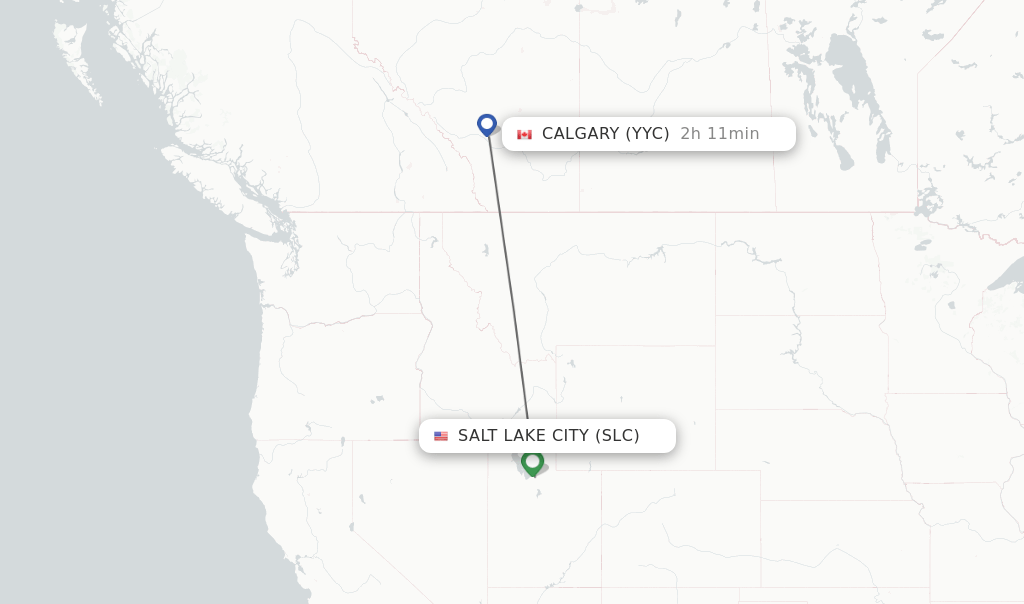 Direct (nonstop) flights from Salt Lake City to Calgary schedules