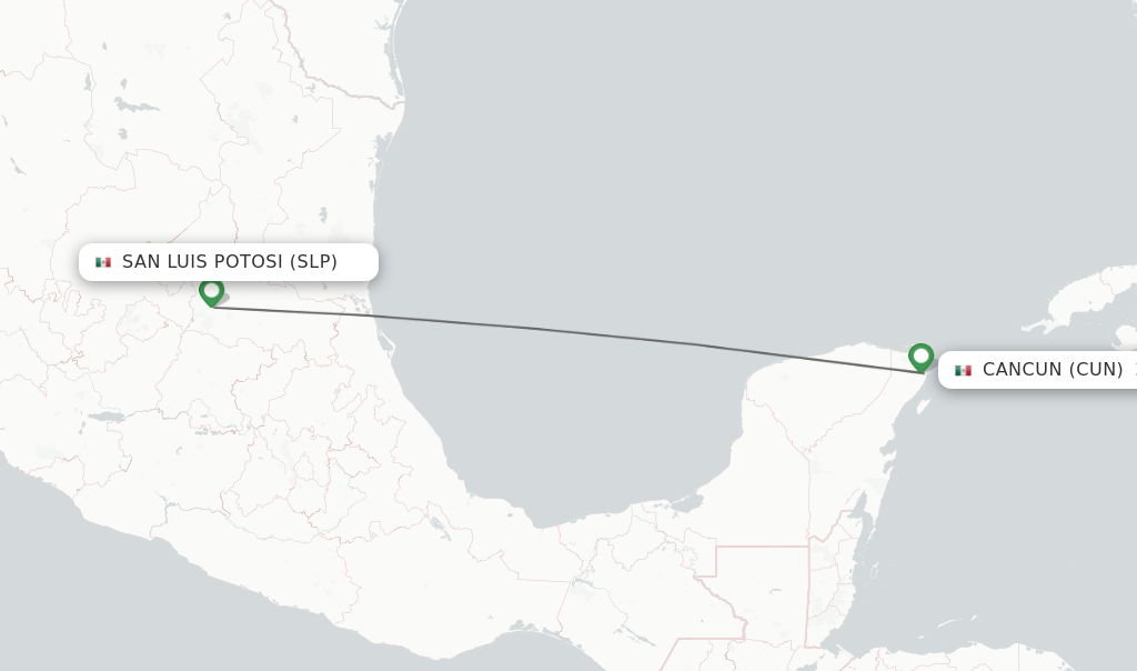 Direct (nonstop) flights from San Luis Potosi to Cancun schedules