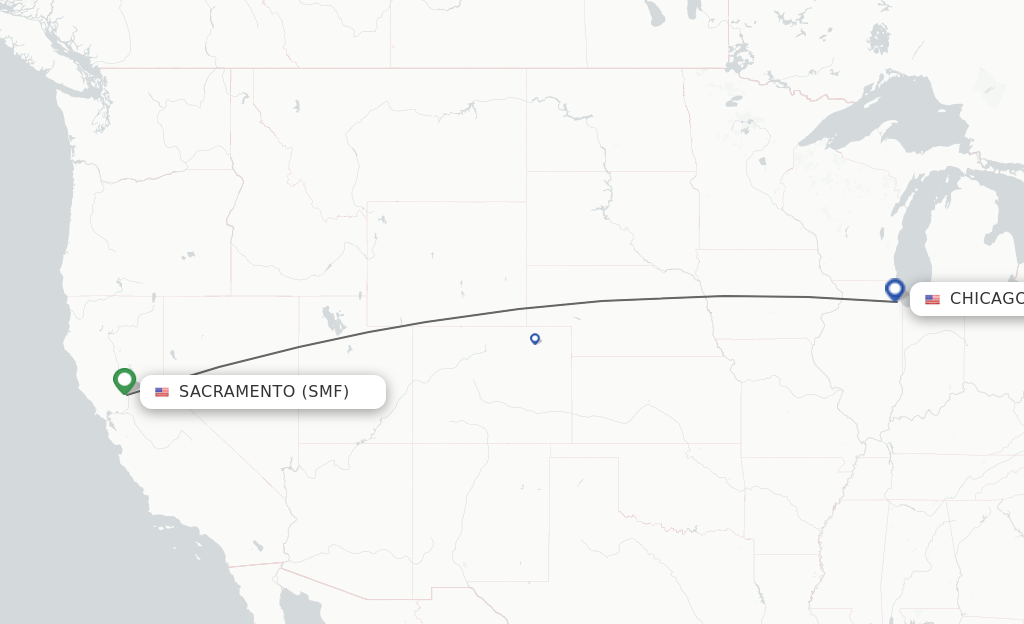 Direct (nonstop) flights from Sacramento to Chicago schedules