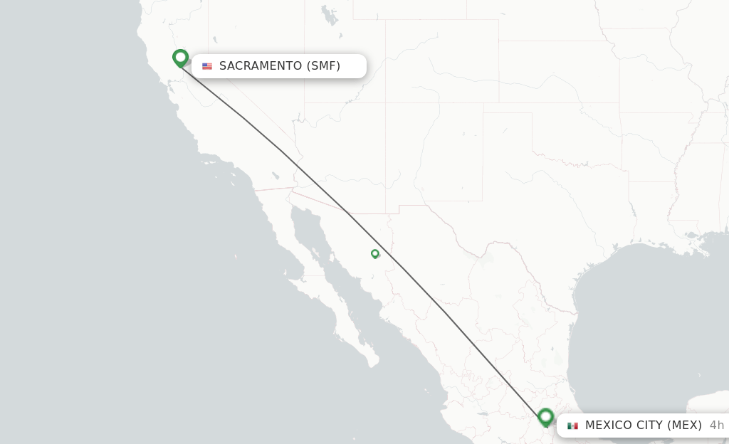 Direct (nonstop) flights from Sacramento to Mexico City schedules