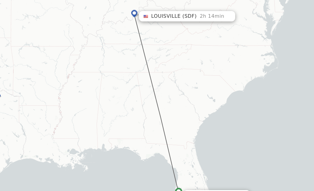 Direct (nonstop) flights from Sarasota to Louisville schedules
