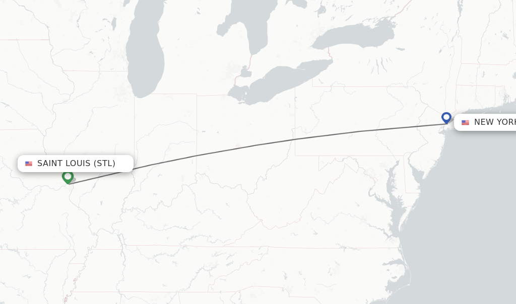 Direct (nonstop) flights from Saint Louis to New York schedules