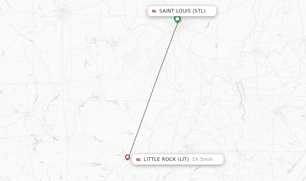Direct (nonstop) flights from Saint Louis to Little Rock schedules