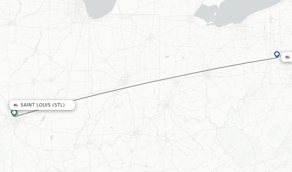 Direct (nonstop) flights from Saint Louis to Pittsburgh schedules