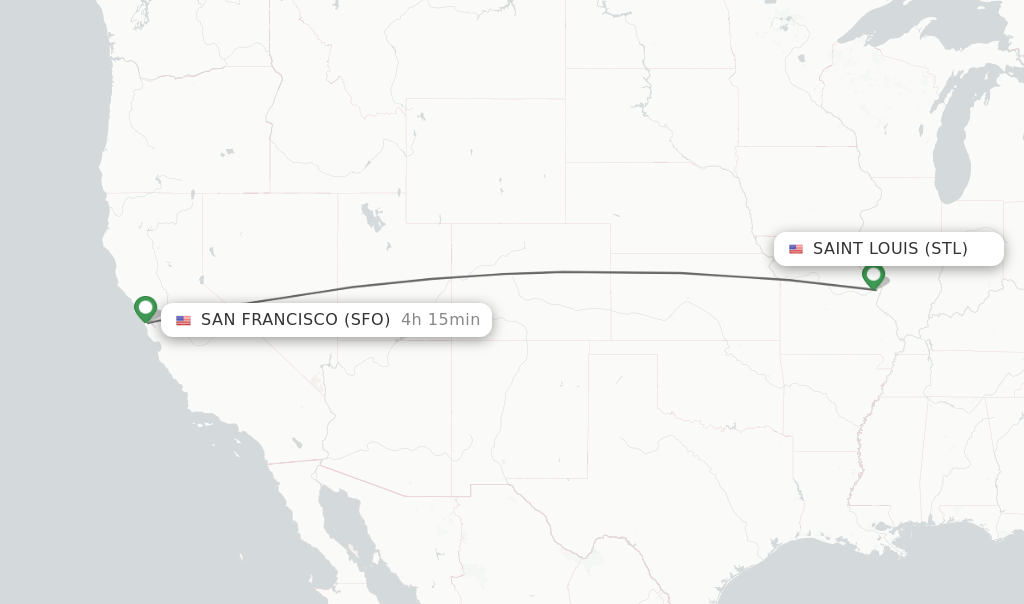 Direct (nonstop) flights from Saint Louis to San Francisco schedules