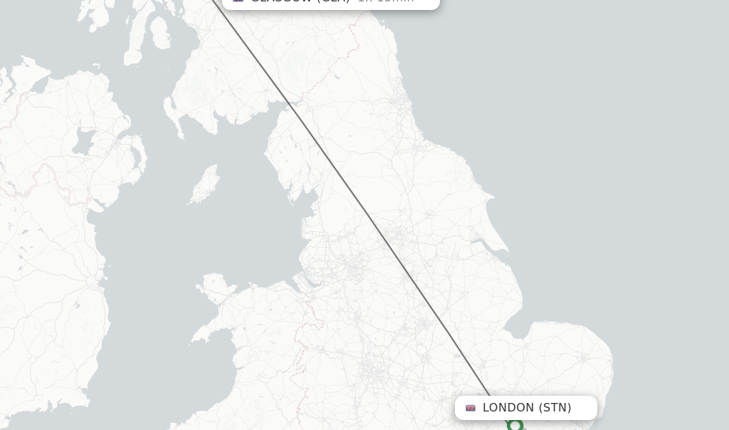 Direct (nonstop) flights from London to Glasgow schedules