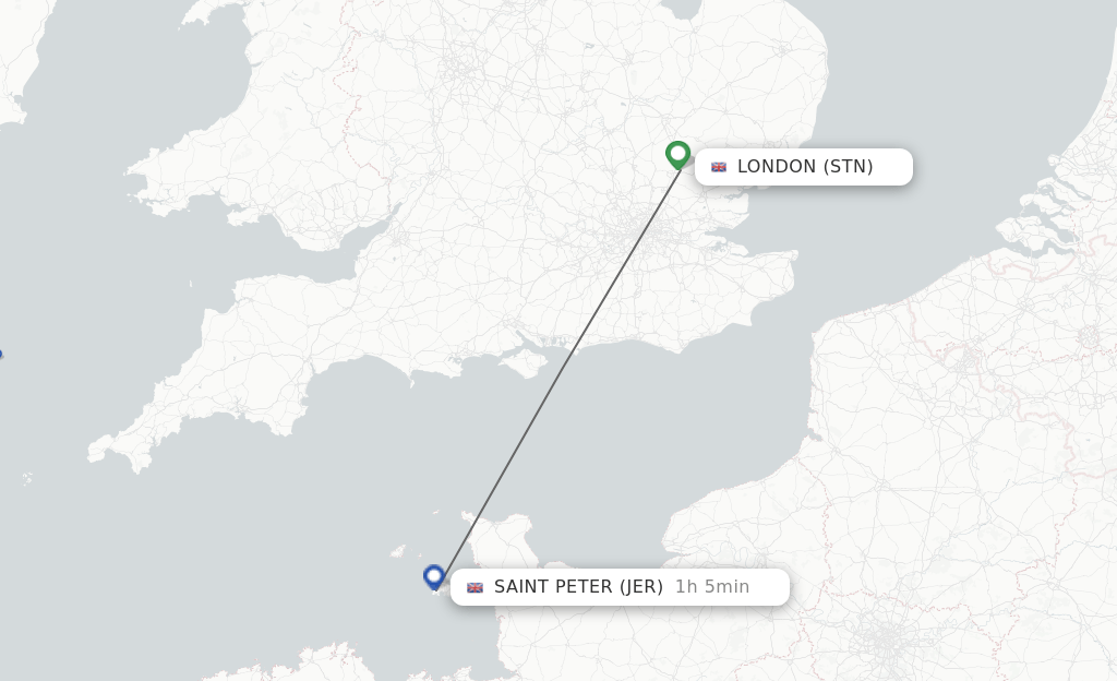 Direct (nonstop) flights from London to Jersey schedules