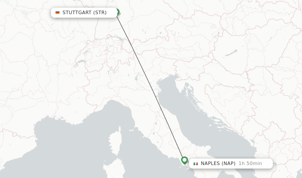 Direct (nonstop) flights from Stuttgart to Naples schedules