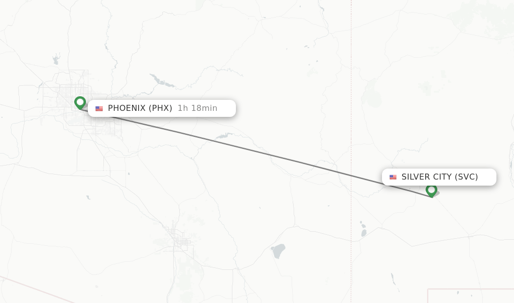 Direct (nonstop) flights from Silver City to Phoenix schedules