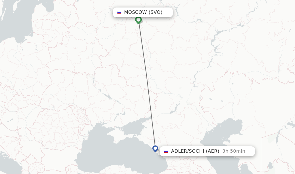Direct (nonstop) flights from Moscow to Adler/Sochi schedules