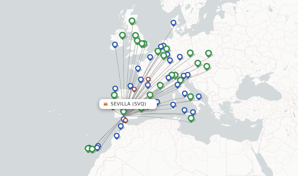 Ryanair flights from Sevilla, SVQ