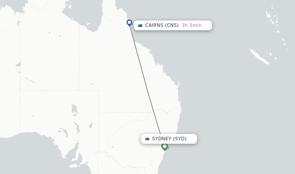 Direct (nonstop) flights from Sydney to Cairns schedules