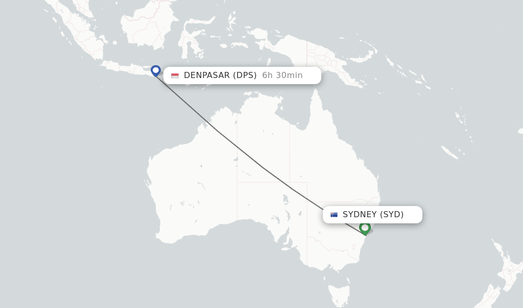 Direct (nonstop) flights from Sydney to Denpasar schedules