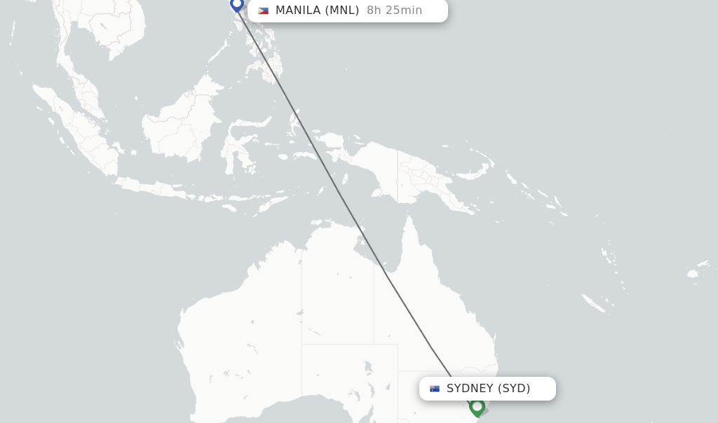 Direct (nonstop) flights from Sydney to Manila schedules
