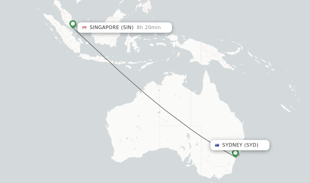 Direct (nonstop) flights from Sydney to Singapore schedules