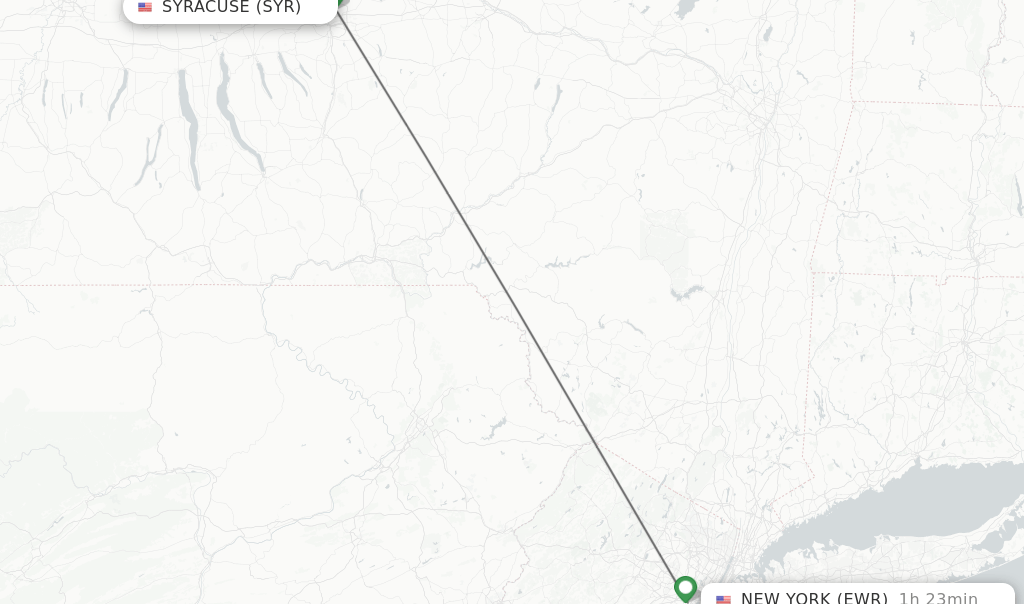 Direct (nonstop) flights from Syracuse to New York schedules