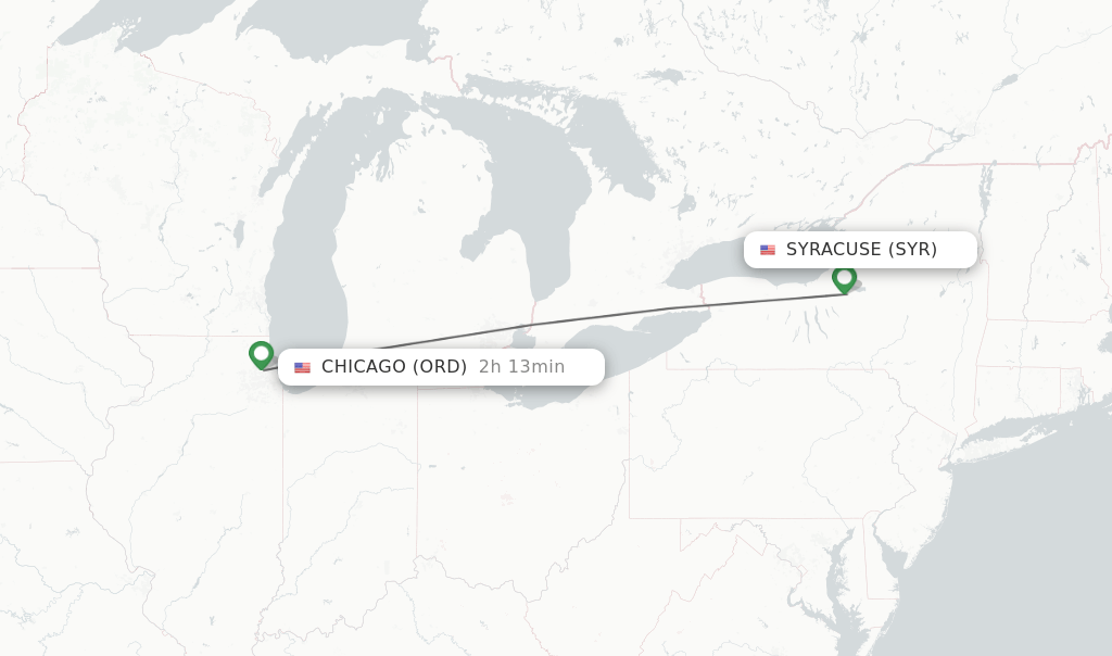 Direct (nonstop) flights from Syracuse to Chicago schedules