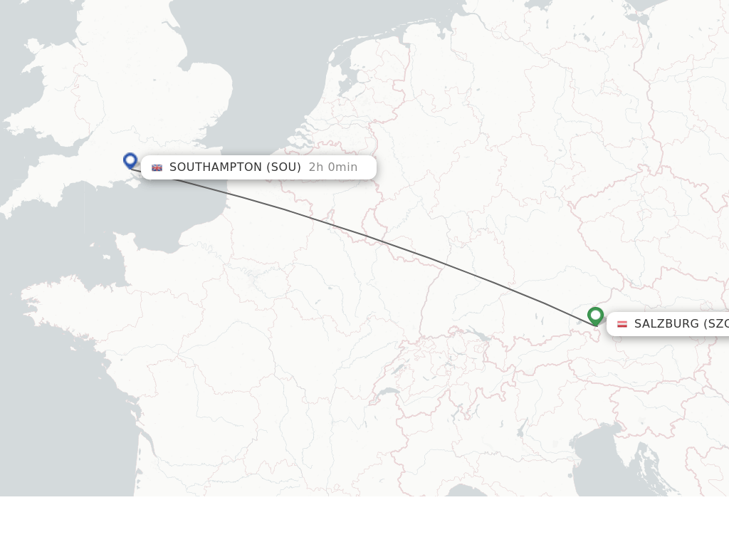 Direct (nonstop) flights from Salzburg to Southampton schedules