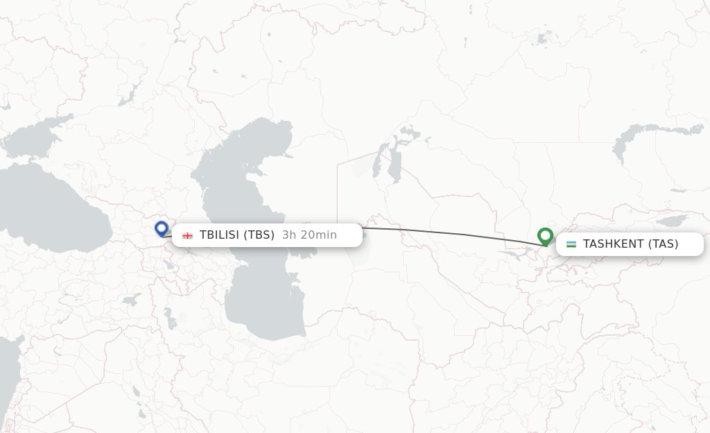 Direct (nonstop) flights from Tashkent to Tbilisi schedules