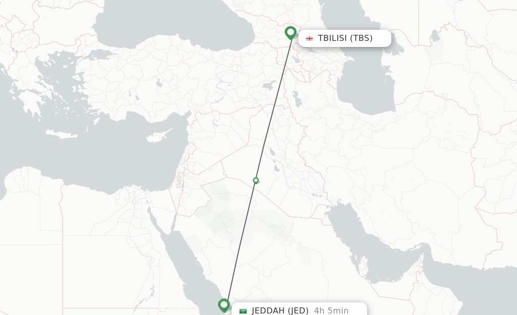 Direct (nonstop) flights from Tbilisi to Jeddah schedules