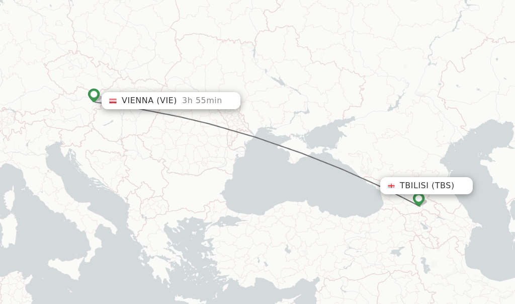 Direct (nonstop) flights from Tbilisi to Vienna schedules