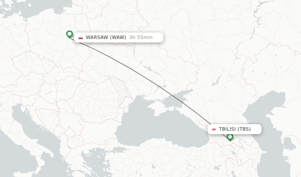 Direct (nonstop) flights from Tbilisi to Warsaw schedules