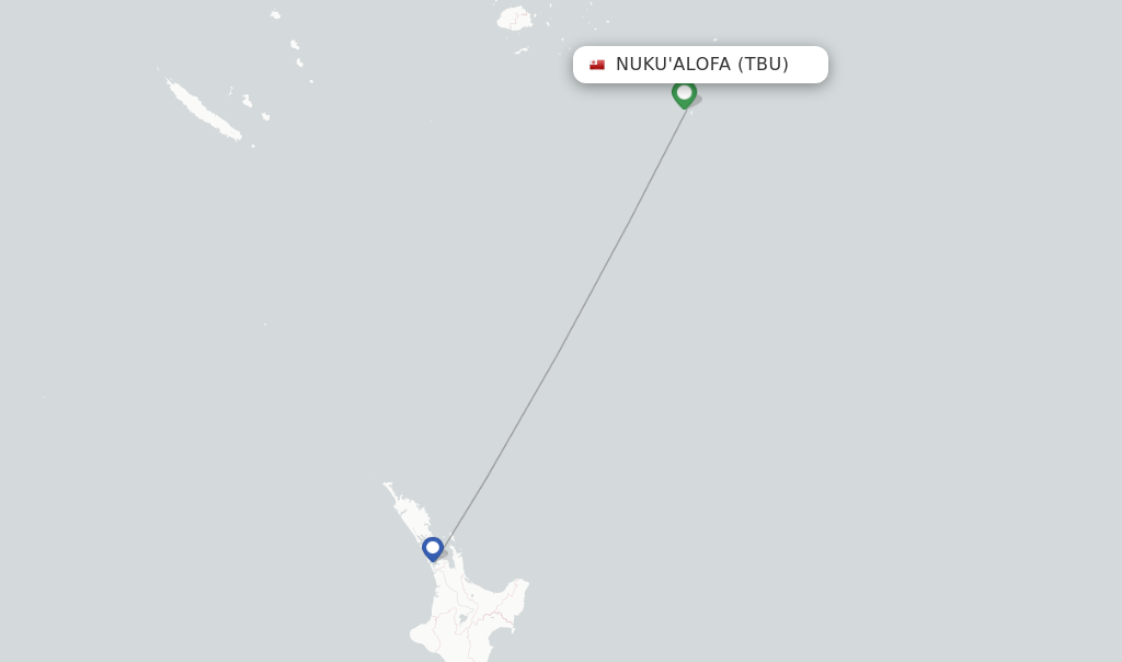 Air New Zealand flights from Nuku'alofa, TBU