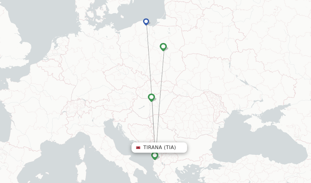 Wizz Air flights from Tirana, TIA
