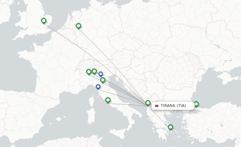 Air Albania flights from Tirana, TIA