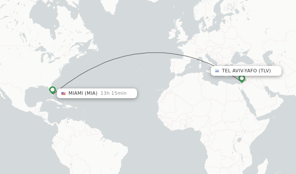 Direct (nonstop) flights from Tel AvivYafo to Miami schedules