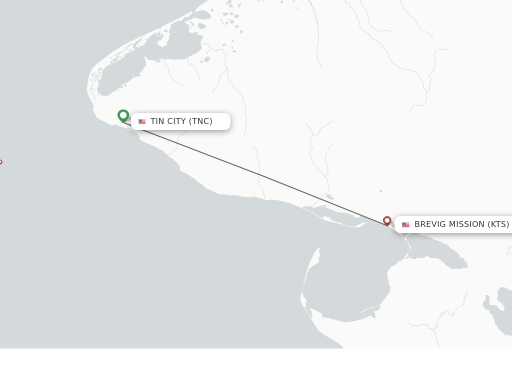 Direct (nonstop) flights from Tin City to Teller Mission schedules