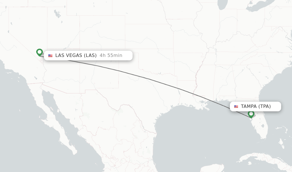 Direct (nonstop) flights from Tampa to Las Vegas schedules