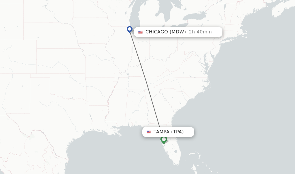 Direct (nonstop) flights from Tampa to Chicago schedules