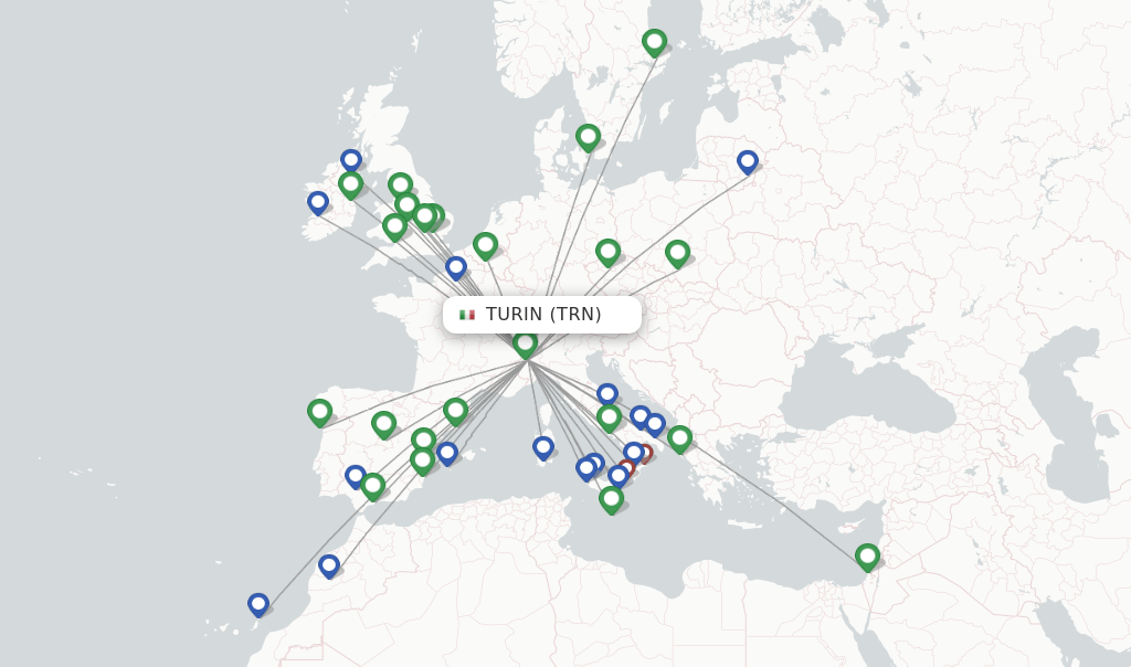 Ryanair flights from Turin, TRN
