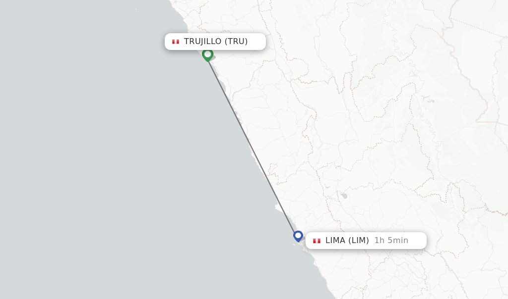 Direct (nonstop) flights from Trujillo to Lima schedules