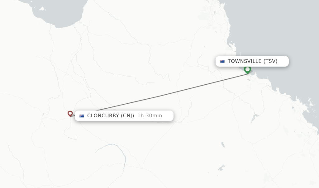 Direct (nonstop) flights from Townsville to Cloncurry schedules