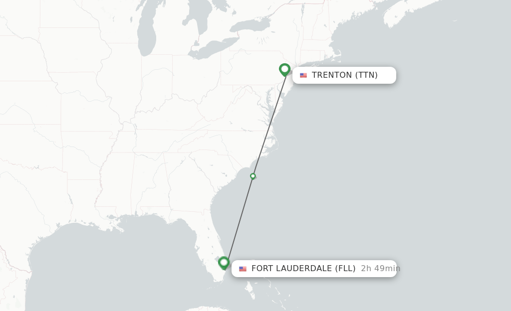 Direct (nonstop) flights from Trenton to Fort Lauderdale schedules