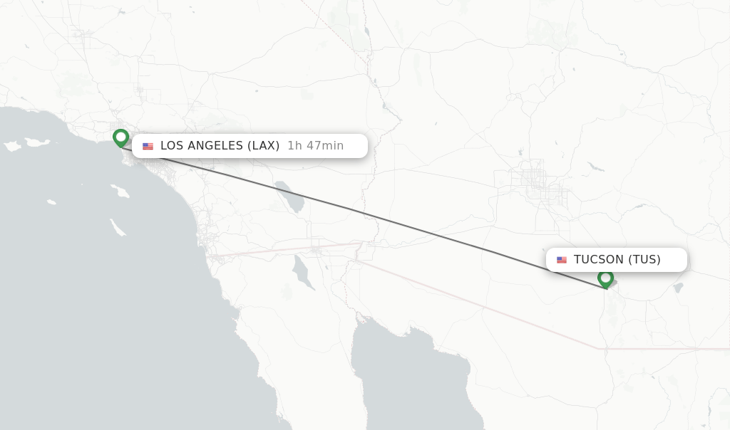 Direct (nonstop) flights from Tucson to Los Angeles schedules