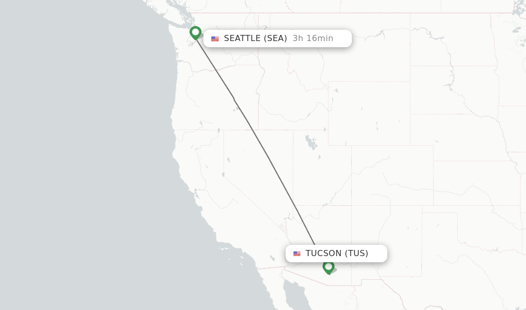 Direct (nonstop) flights from Tucson to Seattle schedules