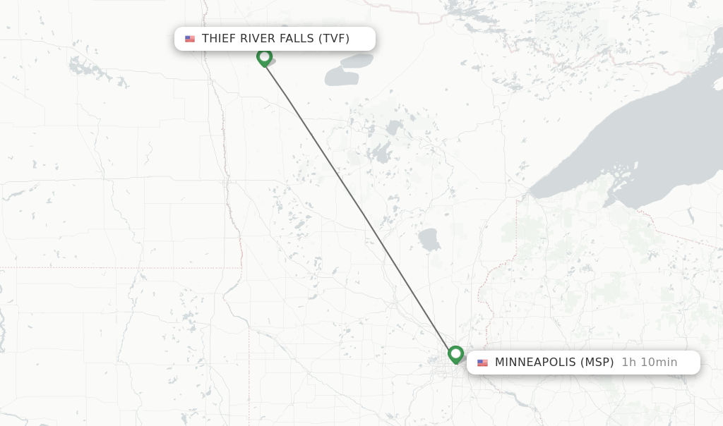 Direct (nonstop) flights from Thief River Falls to Minneapolis