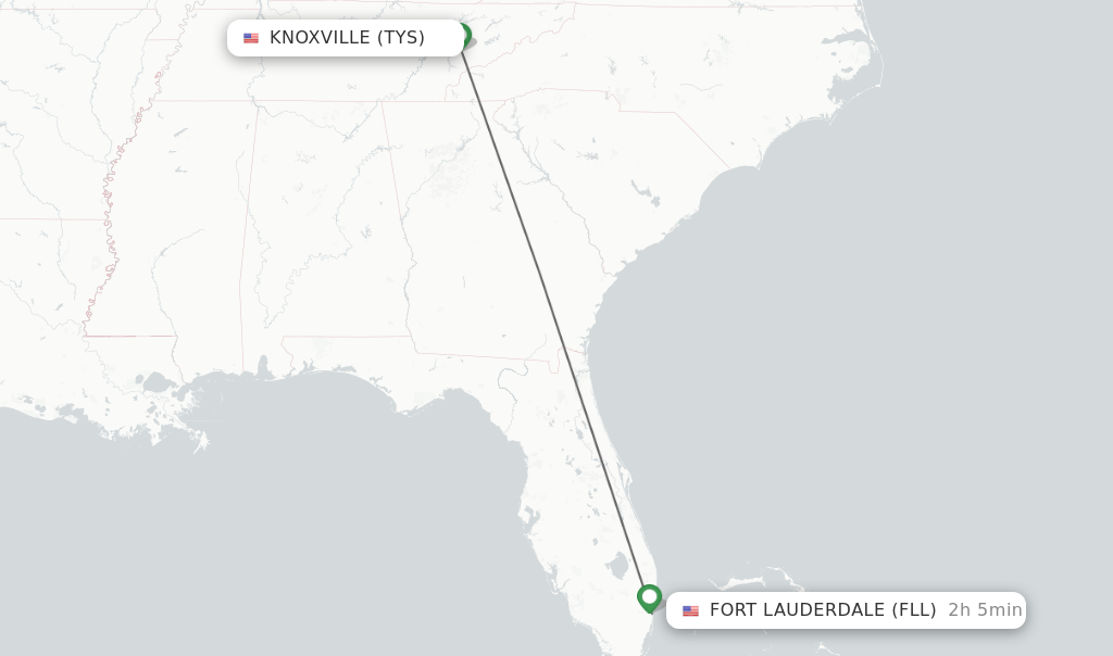 Direct (nonstop) flights from Knoxville to Fort Lauderdale schedules