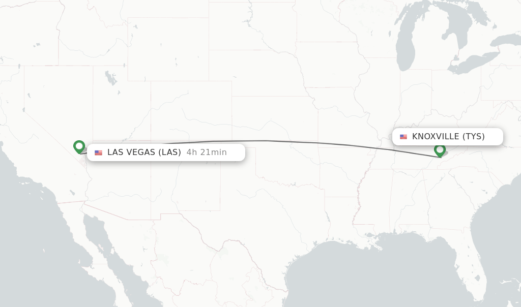 Direct (nonstop) flights from Knoxville to Las Vegas schedules