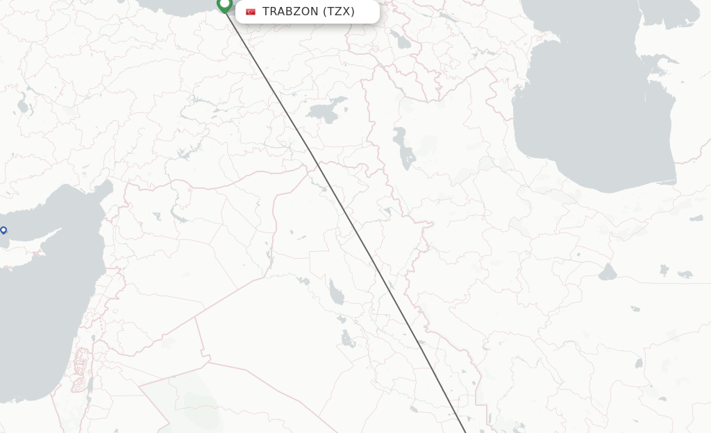 Direct (nonstop) flights from Trabzon to Kuwait schedules