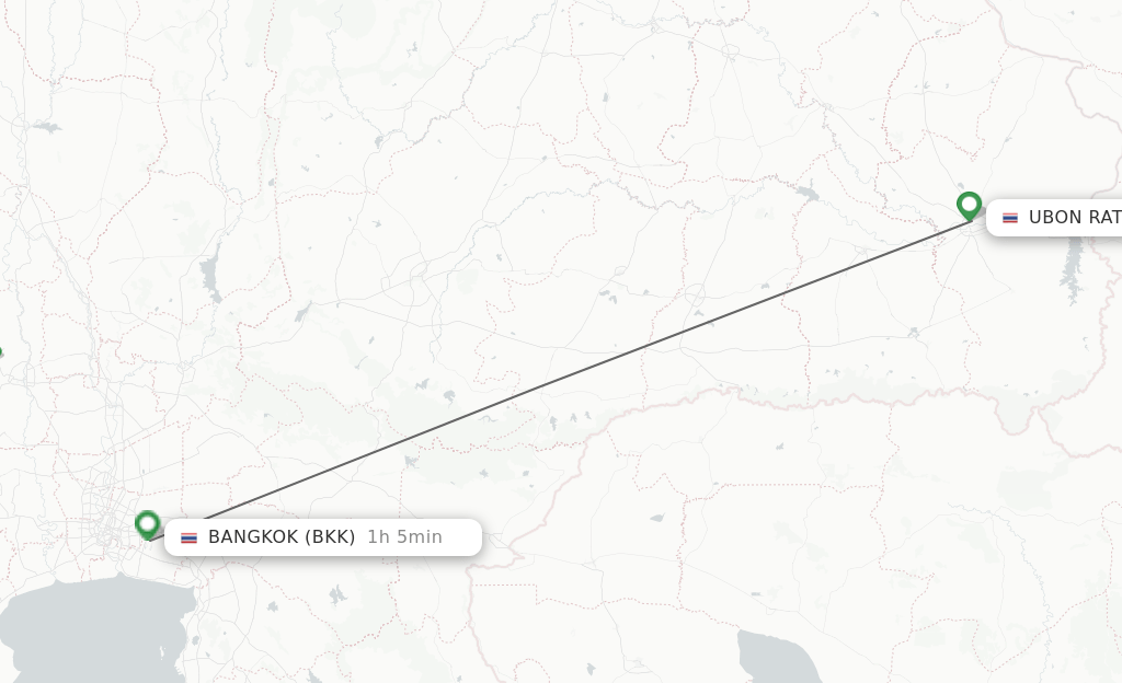 Direct (nonstop) flights from Ubon Ratchathani to Bangkok schedules