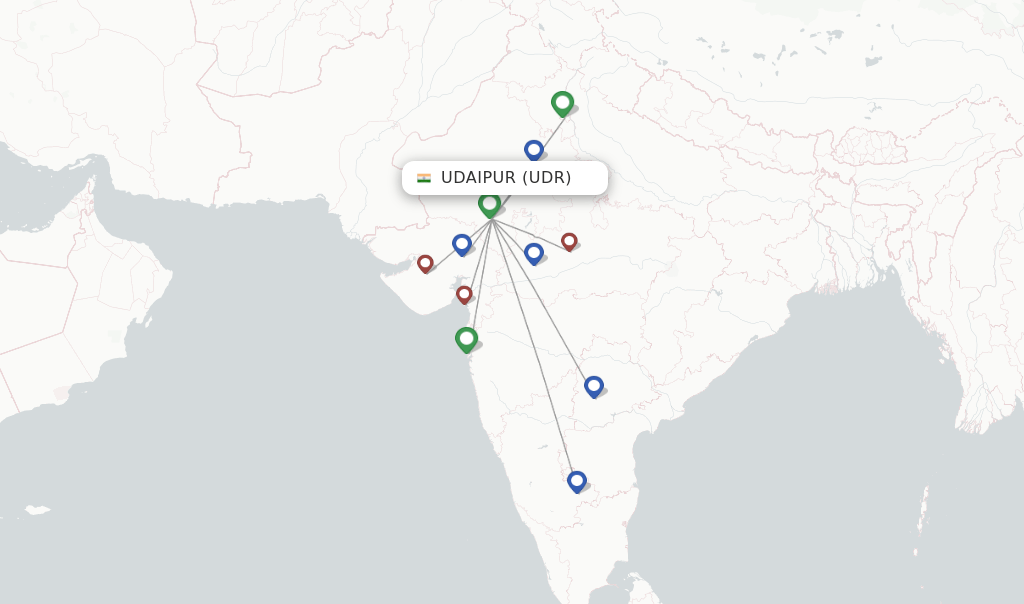 Direct (nonstop) flights from Udaipur to Pune schedules
