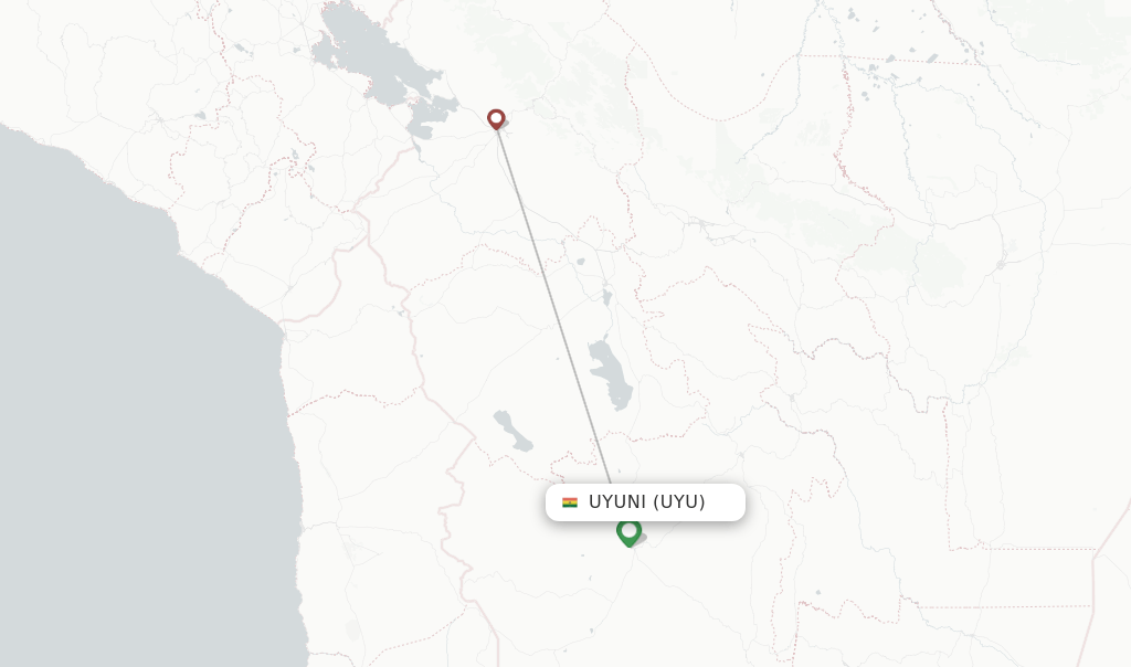 Direct (nonstop) flights from Uyuni Airport (UYU)