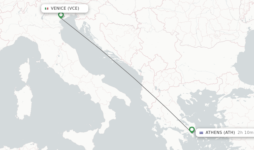 Direct (nonstop) flights from Venice to Athens schedules