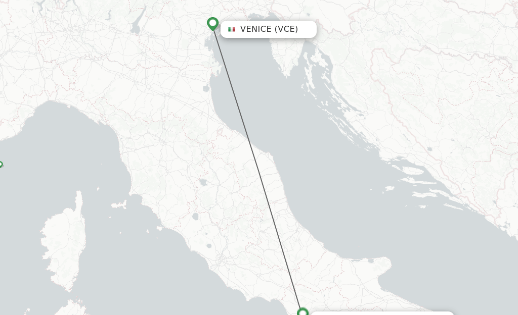 Direct (nonstop) flights from Venice to Naples schedules